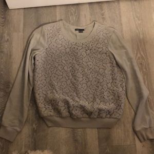 Grey blouse with lace detailing